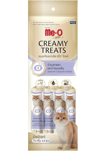 Me-O Gold Creamy Treats Taurin Ilaveli Ton Balığı 4X15GR