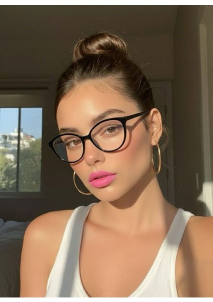 Tokyo Cat Eye Siyah Mavi Işık Korumalı Gözlük Popüler Model Çekik Kedi Gözlük modelleri