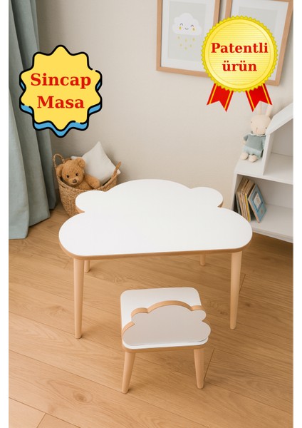 Çocuk Aktivite Masası, Etkinlik Masası, Çocuk, Sincap Çalışma Masa- Sandalye Takımı Yaz- Sil Yüzey