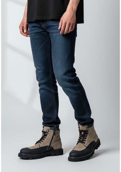 M20293 Özel Tasarım Hakiki Süet Deri Vizon Renk Erkek Bot