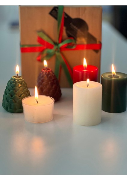 6 Parça Yıl Başı Hediye Paketi Kokulu Mum