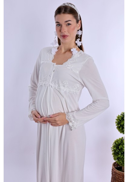 Ekru Hamile Lohusa Gecelik fiyatları