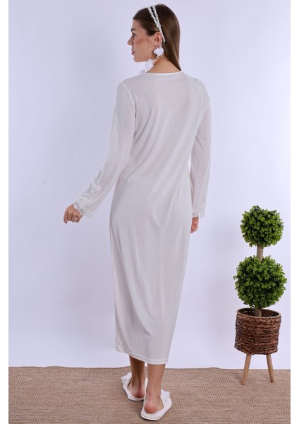 Ekru Hamile Lohusa Gecelik modelleri