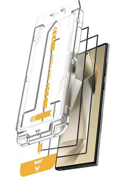 Labs Galaxy S24 Serisi Ile Uyumlu 5d Easyfit 2 Adet Kolay Uygulama Aparatlı Ekran Koruyucu Temperli Cam (S24 Ultra)