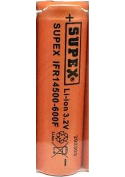 IFR14500-600F 3.2V Düz Kafa Lifepo4 Pil