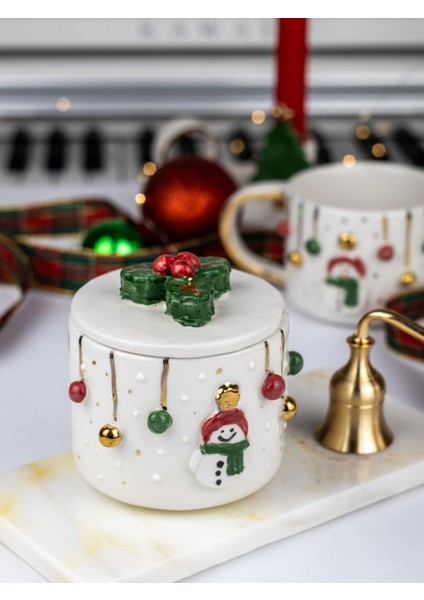 24K Altın Süslemeli Kardan Adam Mumluk Yılbaşı Yeni Yıl Hediyesi fiyatları