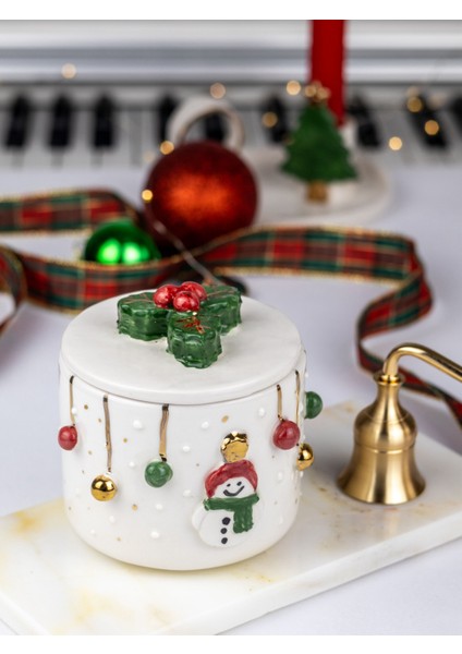 24K Altın Süslemeli Kardan Adam Mumluk Yılbaşı Yeni Yıl Hediyesi modelleri