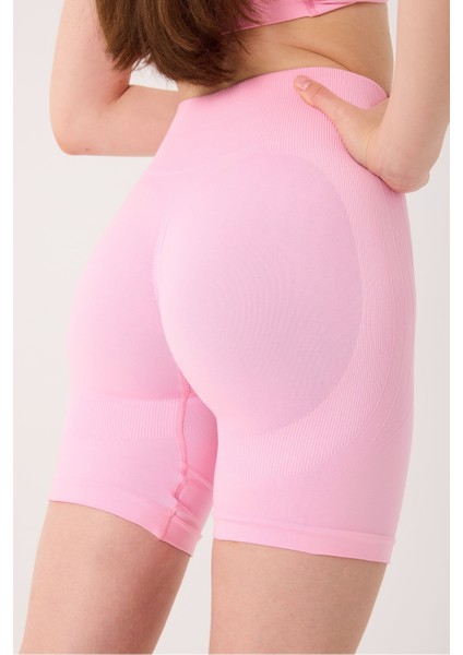 Amara Spor Şort Yüksek Bel Esnek Şekillendirici ve Toparlayıcı Seamless Tayt Kısa Şort