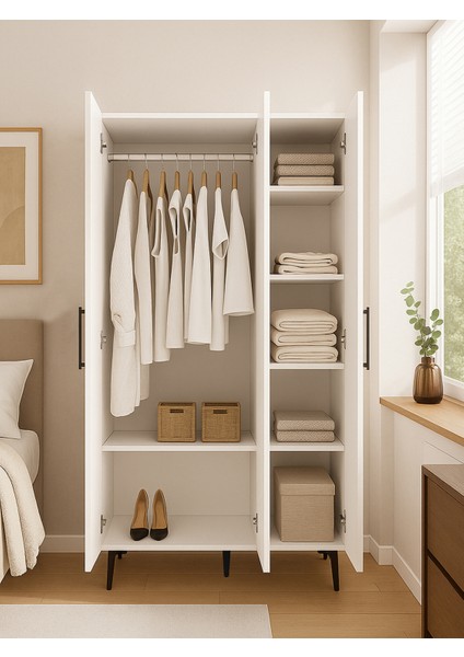 Nuna 3 Kapaklı Gardırop – 180X90 cm Genç ve Yatak Odası Dolabı fırsatları