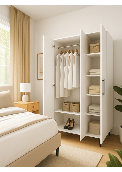 Nuna 3 Kapaklı Gardırop – 180X90 cm Genç ve Yatak Odası Dolabı indirimleri