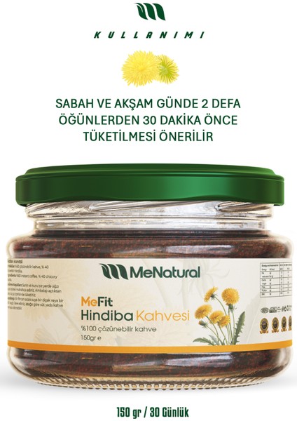 Mefit Hindiba Kahvesi 150GR - 30 Günlük - 60 Ölçek - Detox Kahve