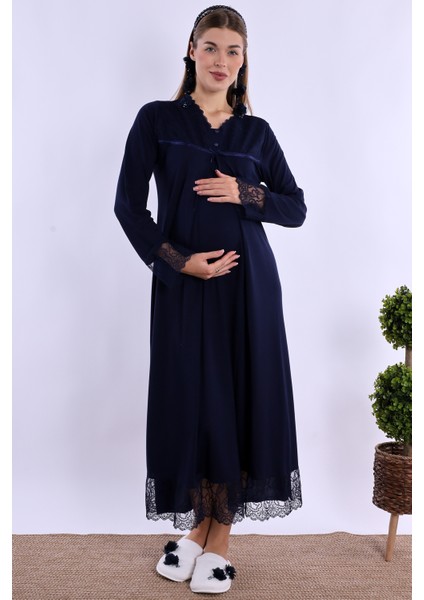 Lacivert Hamile Lohusa Gecelik