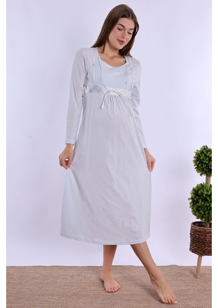 Mavi %100 Pamuk Hamile Lohusa Gecelik fırsatları