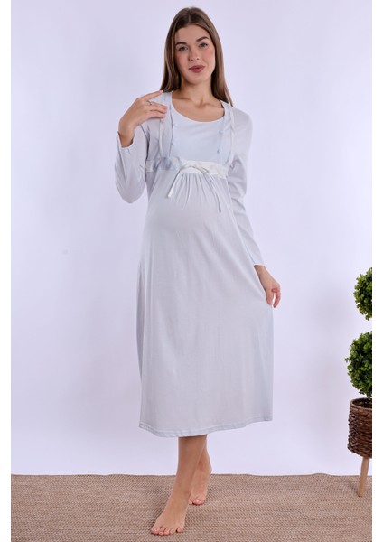 Mavi %100 Pamuk Hamile Lohusa Gecelik indirimleri