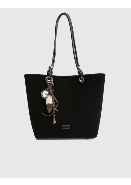 Volten Hakiki Rugan Süet Deri Siyah Kadın Omuz Çantası modelleri