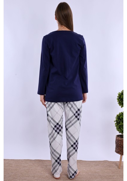 Lacivert %100 Pamuk Hamile Lohusa Pijama Takımı modelleri