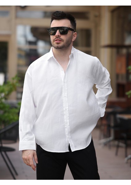 Oversize Oval Kesim Modal Gömlek