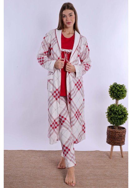 Vişne %100 Pamuk Sabahlıklı Hamile Lohusa Pijama Takımı fiyatları