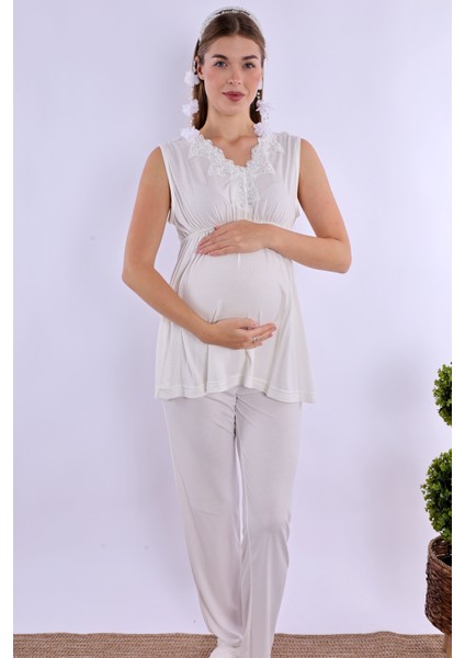 Ekru Hamile Lohusa Pijama Takımı fiyatları