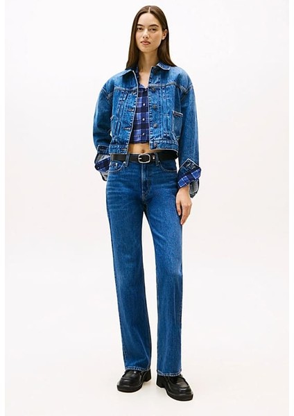 Kadın Cleo Orta Bel Ispanyol Paça Jean Pantolon - Mavi fiyatları