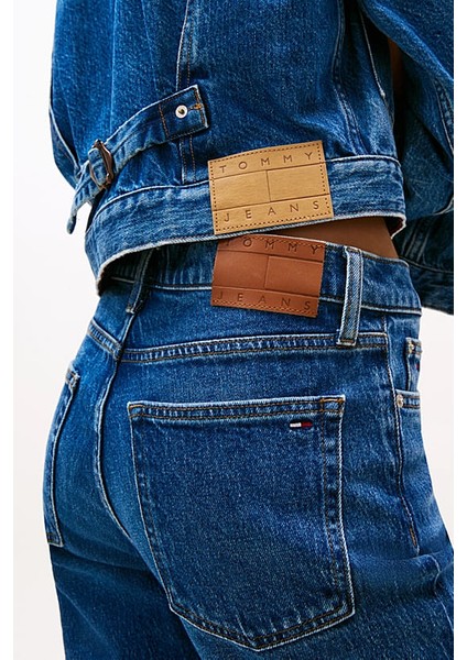 Kadın Cleo Orta Bel Ispanyol Paça Jean Pantolon - Mavi fırsatları