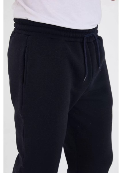 Unisex Kışlık Üç Iplik Lastikli Eşofman Pantolon - Lacivert fırsatları