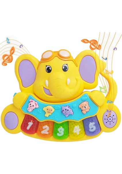 Sesli ve Işıklı Piyanolu Fil - Sarı fiyatları