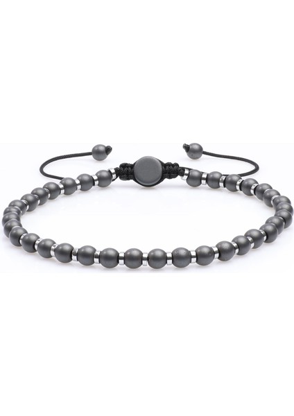 Hematit Doğal Taş Bileklik, Unisex Bileklik, Tasarım Bileklik Ipli Ayarlanabilir