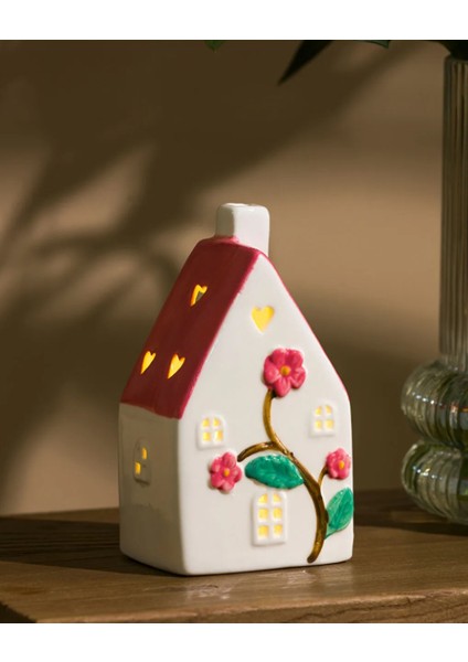 Karışık Işıklı Dekoratif Ev 16 cm