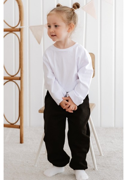 Uzun Kollu ve Pamuklu Beyaz Tişört Kız Çocuk fiyatları