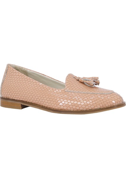2610761R Hakiki Baskılı Rugan Deri Kadın Babet Ayakkabı fiyatları