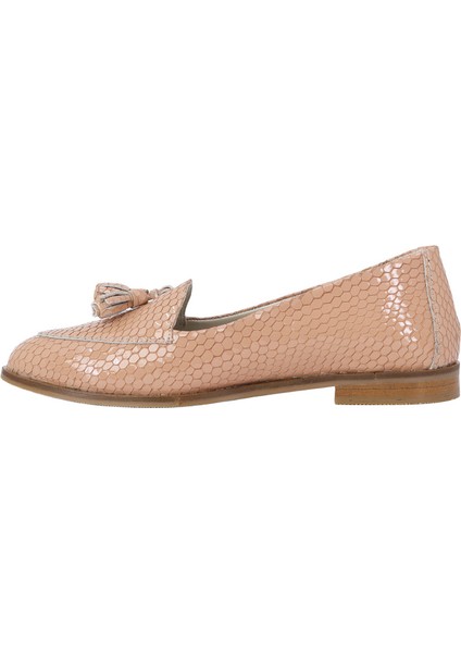 2610761R Hakiki Baskılı Rugan Deri Kadın Babet Ayakkabı fırsatları