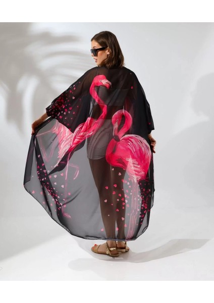 Kadın Rahat Kesim Şifon Kimono - Siyah fiyatları