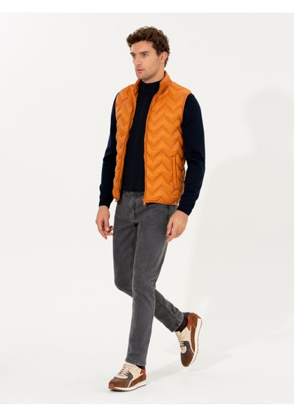 Erkek Turuncu Mont Yelek 50258137-VR051 fırsatları