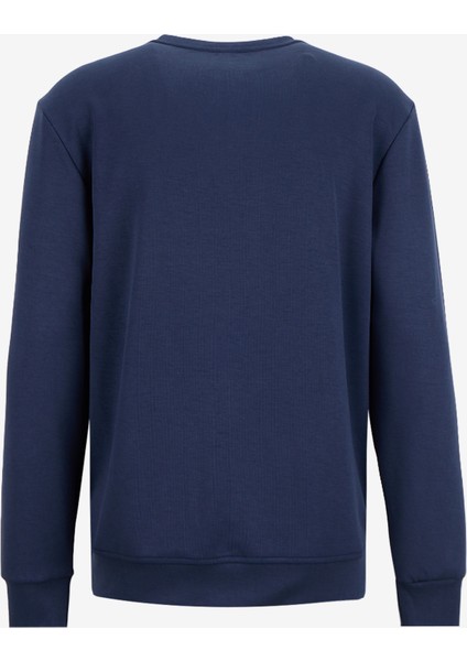 Bisiklet Yaka Baskılı Lacivert Erkek Sweatshırt J5WM-SWT7276 fiyatları