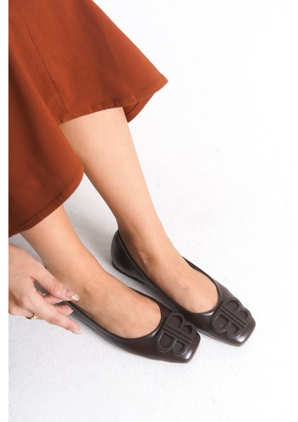 Caressa Kadın Tokalı Babet - Kahve indirimleri