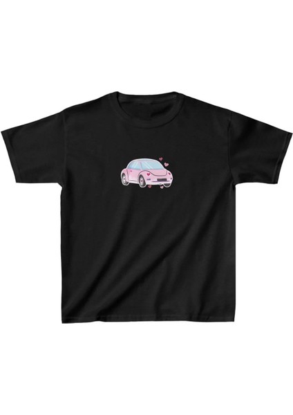 Unisex Çocuk Baskılı T-Shirt - Siyah