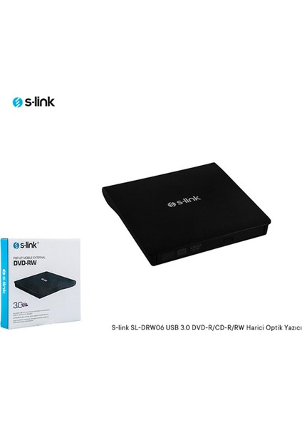 S-Link SL-DRW06 USB 3.0 Dvd-R-Cd-R-Rw- Dvd-Rw Ultra Slim Harici Optik Yazıcı Siyah fiyatları