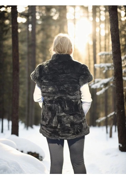 Kadın Kolsuz Hakiki Kürk - Siyah fiyatları