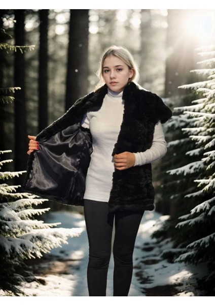 Kadın Kolsuz Hakiki Kürk - Siyah modelleri