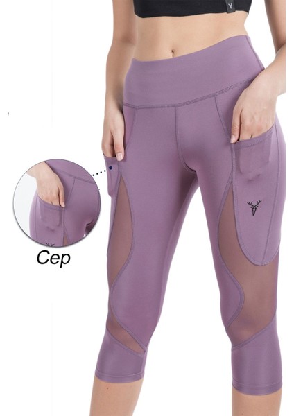 Kapri Spor Tayt Yüksek Bel Esnek ve Toparlayıcı Çift Cepli Diz Altı Tayt fiyatları