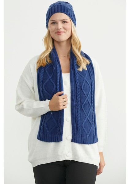 Örme Atkı - Indigo