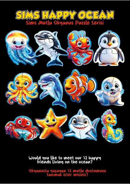 Bebekler Için Ilk Puzzle Yapboz Baby Okyanus - 1 Yaş Üstü Montessori Eğitici Oyuncak indirimleri