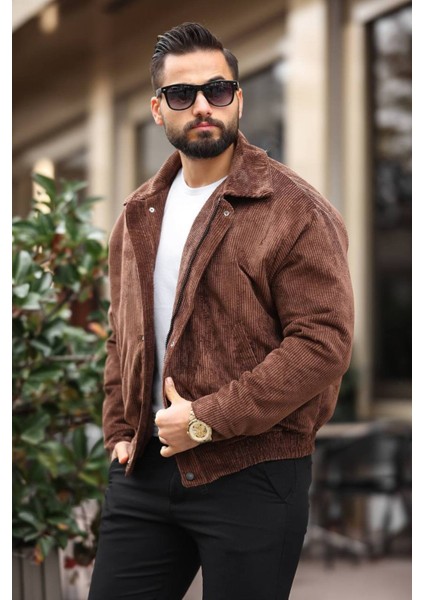 Old Money Culture Oversize Kadife Ceket Erkek Slim Fit Suni Deri Polo Yaka modelleri