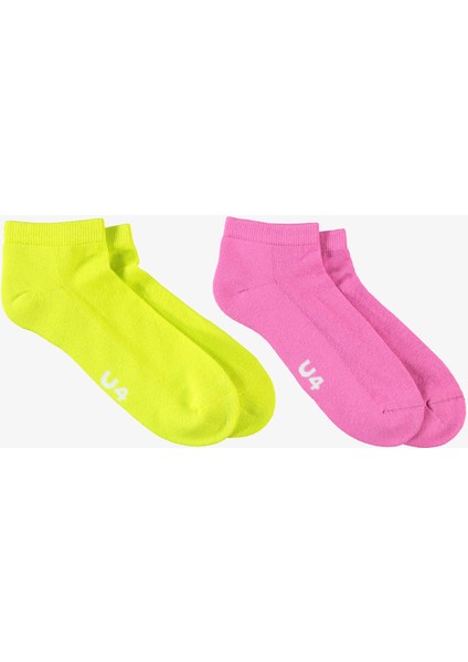 Unıted4 Street Ankle Kadın Pembe/sarı 2'li Çorap
