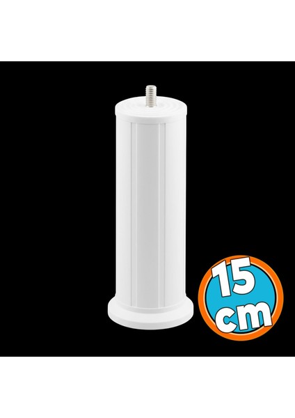 Mobilya Baza Tv Ünitesi Yükseltme Ayağı Robot Süpürge Uyumlu 1 Adet 15 cm Beyaz Plastik