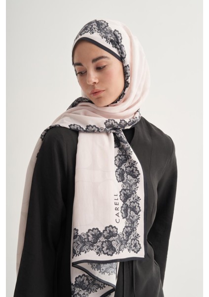 Floral Monogram Floş Şal Krem fiyatları