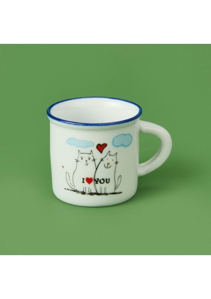I Love You Desenli Türk Kahvesi Fincanı - Asorti - 80 ml fiyatları