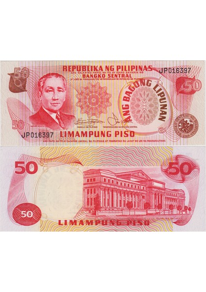 Filipinler 50 Piso 1978 Sirkülasyon Hatıra. Çil.
