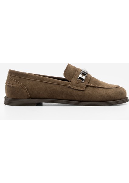 Kadın Loafer Makosen Tokalı Günlük Ayakkabı Zamira Kahve Süet modelleri